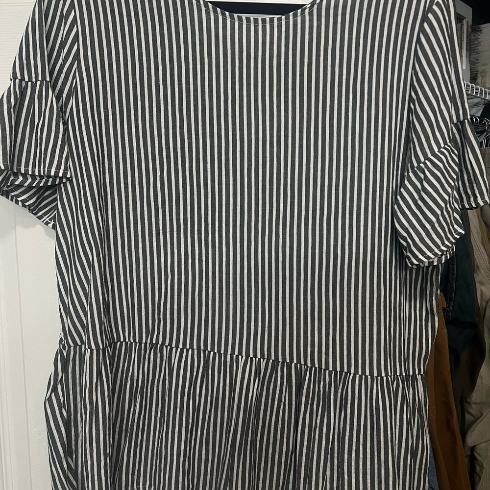 Striped Peplum Top